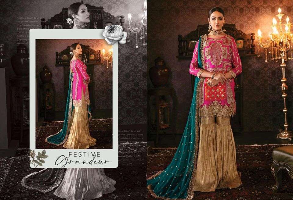 Imrozia by Serene Premium Embroidered Organza Unstitched 3 Piece Suit IMP20SL 110 Festive Grandeur - Luxury Collection
